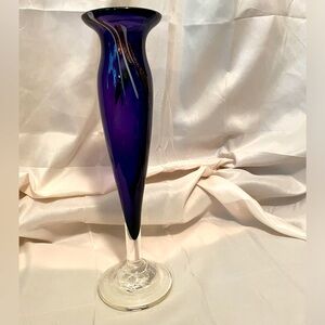 Hand blown signed Nicholson vase